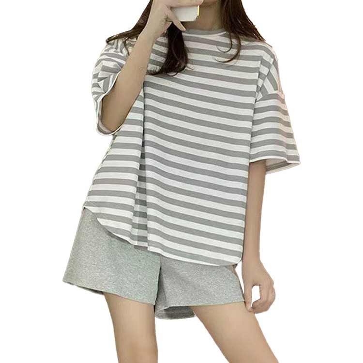 【QIDINA】超好穿大彈力附胸墊外出居家短袖短褲/休閒套裝-E