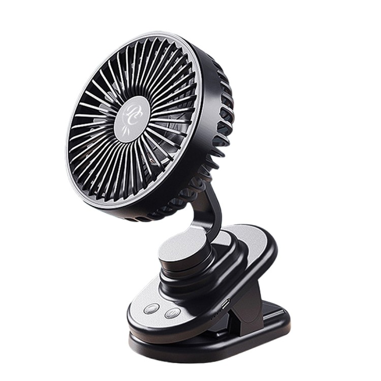 【QIDINA】低噪自動擺頭多檔調節充電夾扇小風扇-A