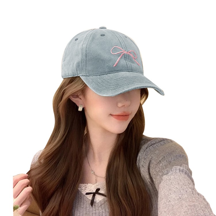 【QIDINA】韓系超百搭蝴蝶結減齡棒球帽-Z