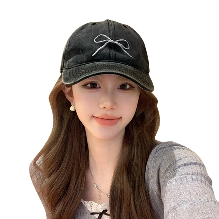 【QIDINA】韓系超百搭蝴蝶結減齡棒球帽-Z