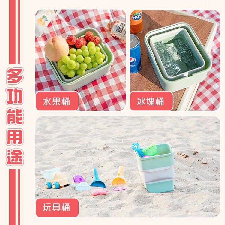 【QIDINA】折疊多用途收納垃圾桶贈垃圾袋5捲/垃圾桶-A