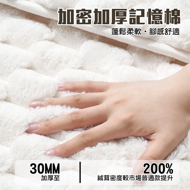 【QIDINA】雲朵絨厚款軟綿綿吸水地墊-A