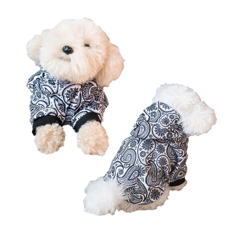 【QIDINA】中大狗帥氣連帽刷毛保暖寵物衣-K