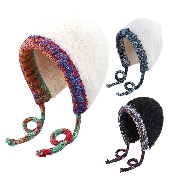 【QIDINA】人氣款保暖仿兔毛軟綿減齡針織毛帽-2HA