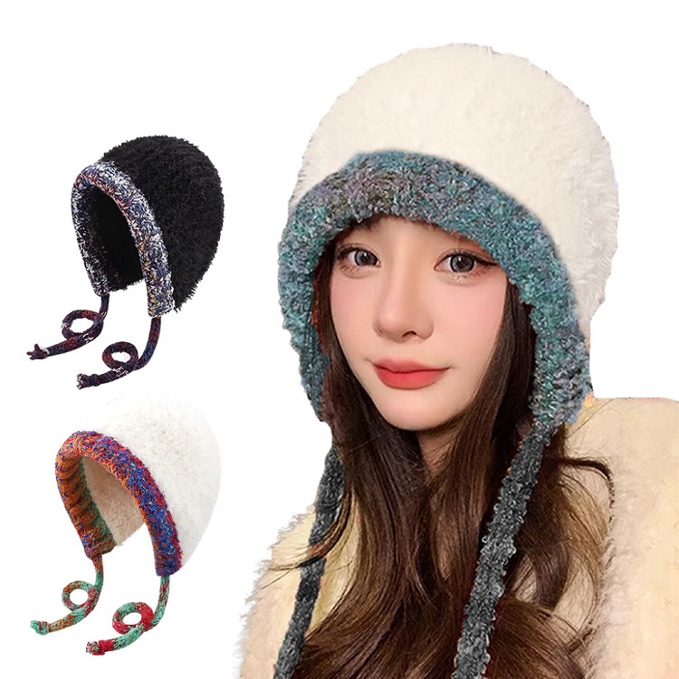 【QIDINA】人氣款保暖仿兔毛軟綿減齡針織毛帽-2HA