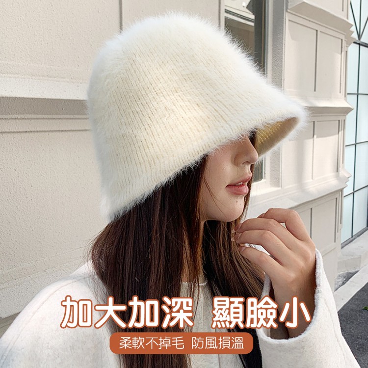 【QIDINA】秋冬必備時尚保暖毛茸茸毛帽-2HB