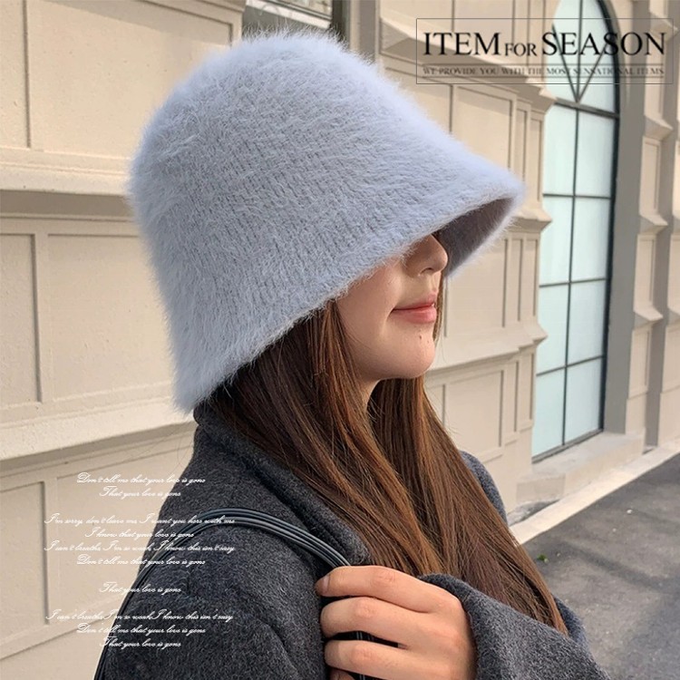 【QIDINA】秋冬必備時尚保暖毛茸茸毛帽-2HB