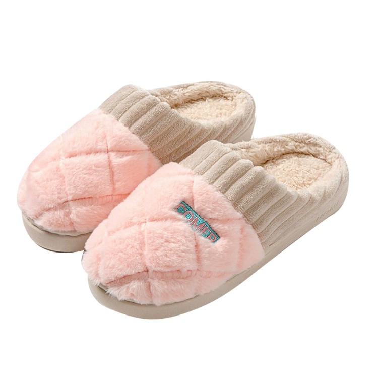 【QIDINA】軟Q厚底毛絨保暖解壓止滑拖鞋-C