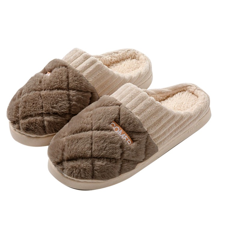 【QIDINA】軟Q厚底毛絨保暖解壓止滑拖鞋-C