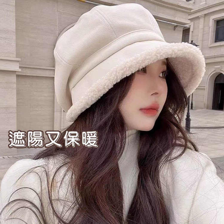 【QIDINA】羊羔絨加厚保暖八角貝雷帽-2HC