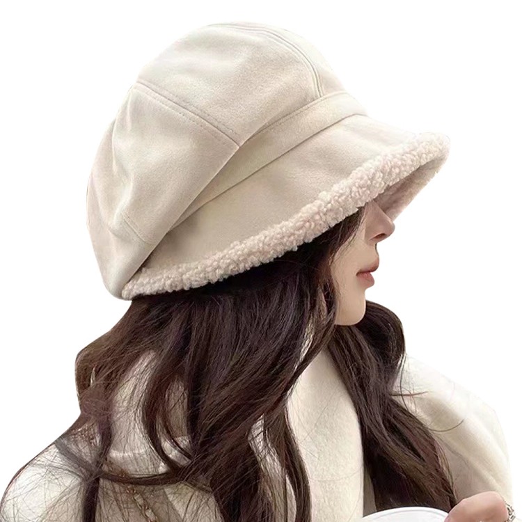 【QIDINA】羊羔絨加厚保暖八角貝雷帽-2HC
