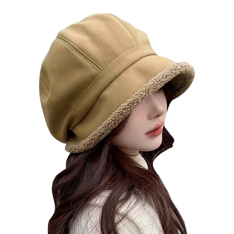 【QIDINA】羊羔絨加厚保暖八角貝雷帽-2HC