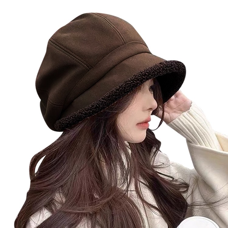 【QIDINA】羊羔絨加厚保暖八角貝雷帽-2HC