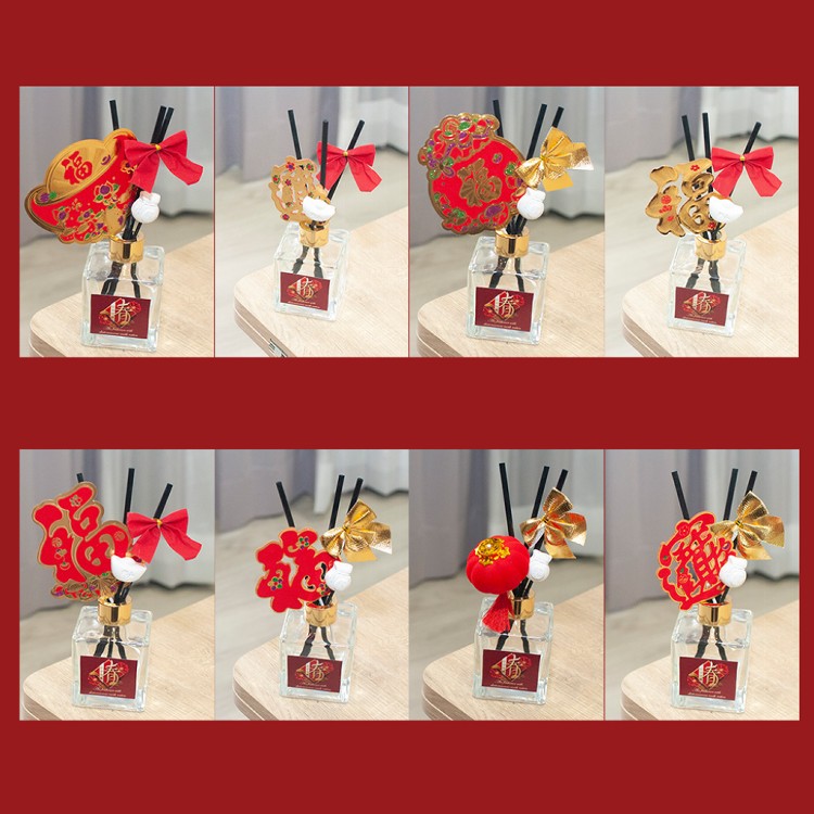 【QIDINA】箔金招財精油硅藻土擴香瓶禮盒 + 箔金補充瓶 + 送禮袋組合