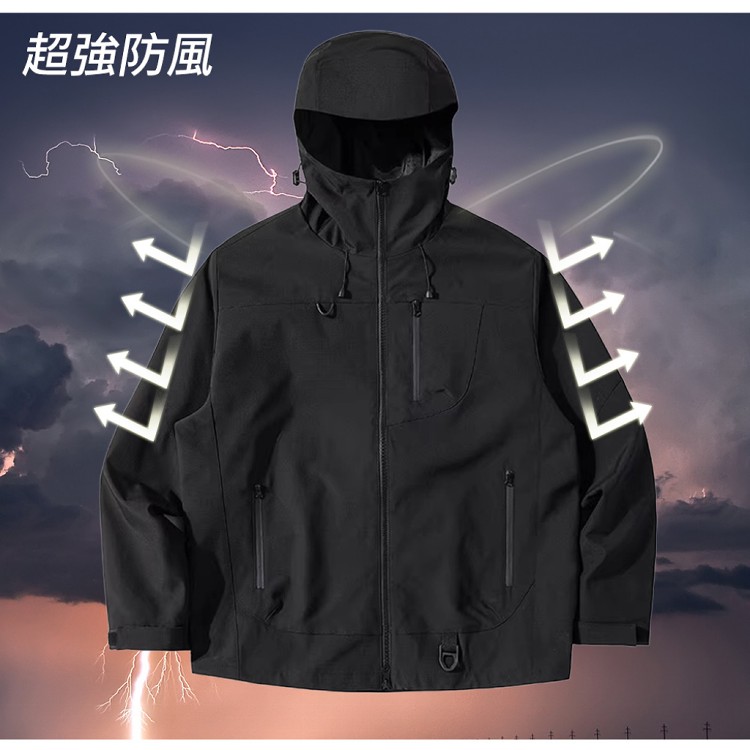 【QIDINA】質感男女款防風防潑水衝鋒外套-H