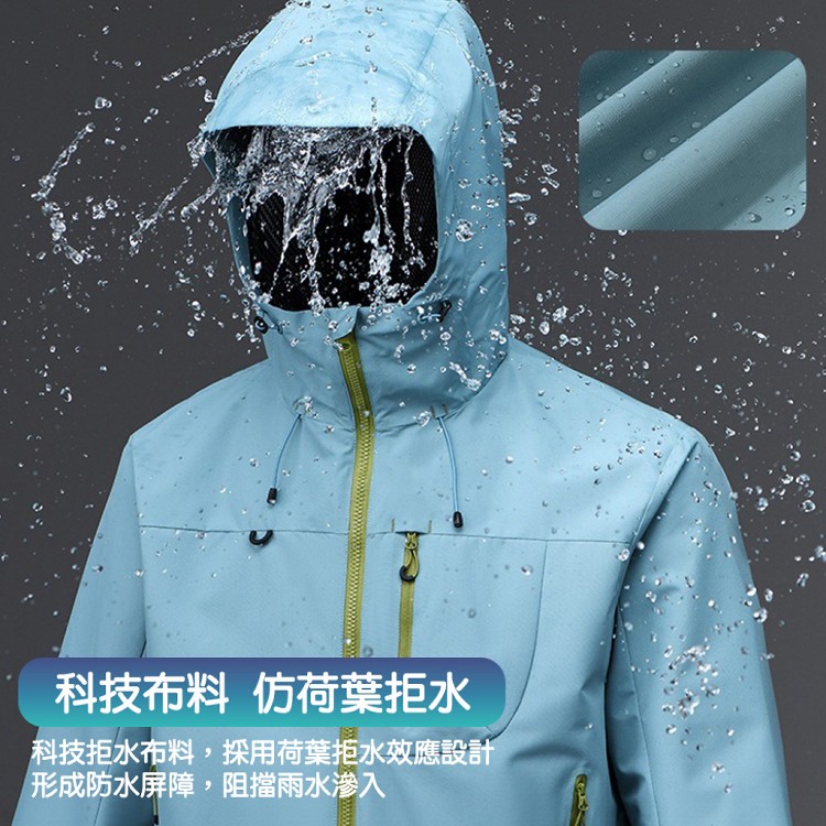 【QIDINA】質感男女款防風防潑水衝鋒外套-H
