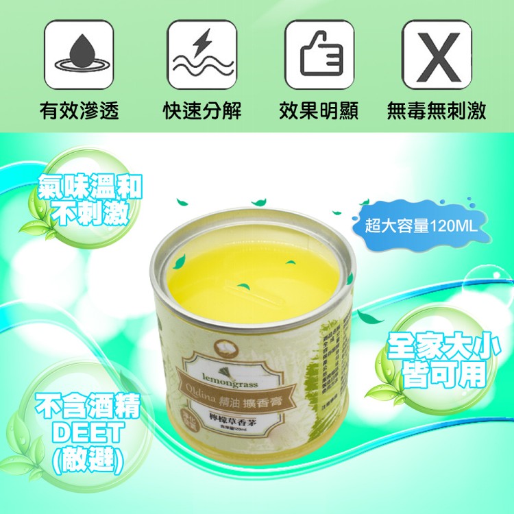【QIDINA】MIT檸檬草芳香防蚊蟲擴香膏