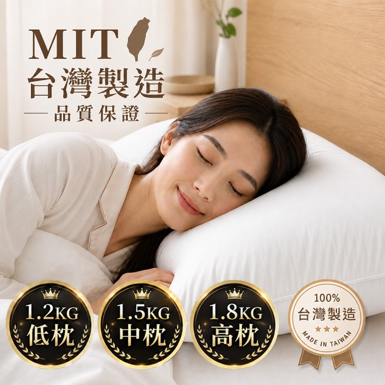 【QIDINA】MIT頂級水鳥羽毛枕飯店枕頭 羽毛枕 中枕-SUD