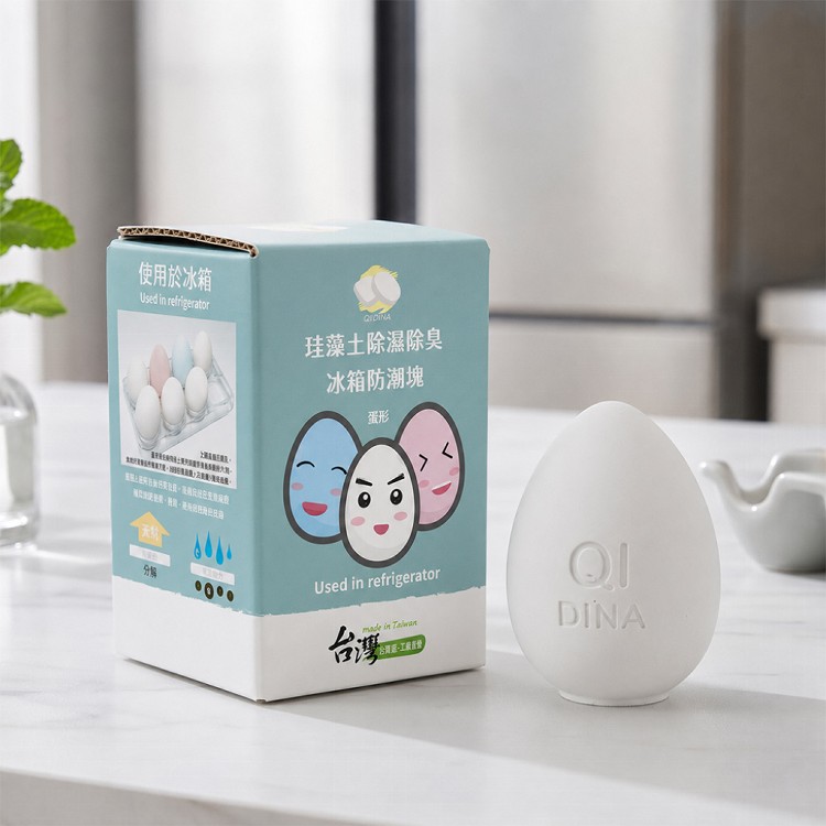 【QIDINA】MIT純手工彩色冰箱除臭珪藻土造型蛋(隨機顏色)