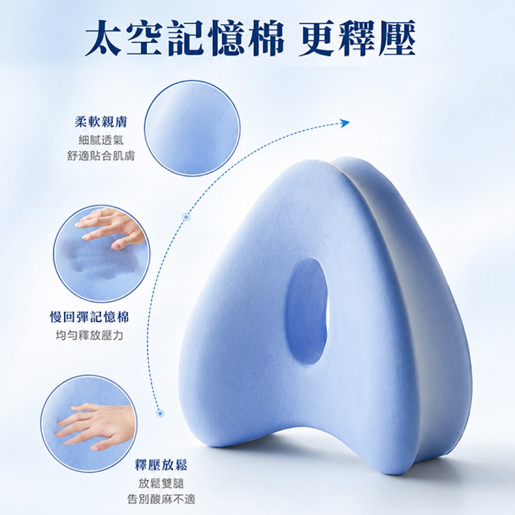 【QIDINA】人體工學記憶棉側睡舒適腿枕-G