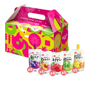 【十全】綜合果醋禮盒(即飲醋禮盒)(青梅+葡萄+蜜桃+鳳梨+蘋果)
