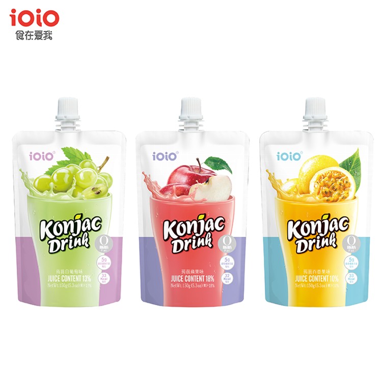 【十全】iOiO食在愛我超口感蒟蒻 白葡萄/蘋果/百香果150g/10包/組