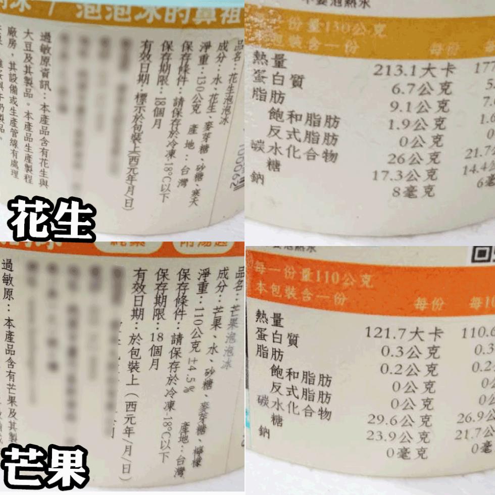 泡泡不的鼻祖 ㎡份量130公克，廠房,其設備或生產管線有處理，大豆及其製品。本產品生產製程，過敏原資訊:本產品含有花生與，蛋白質，包裝含一份，213.1大卡 17，6.7公克，飽和脂肪，反式脂肪，碳水化合物，9.1公克，1.9公克，0公克，26公克，