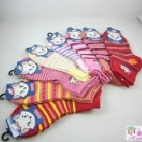 台灣製迪士尼 marie瑪莉貓兒童襪子 【6~10歲】18-20CM 寬條紋 一組3入
