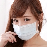 【雨晴牌－三層不織布口罩】@成人－藍色@ SGS合格 防潑水超厲害 超舒適 超優惠 特價：$109