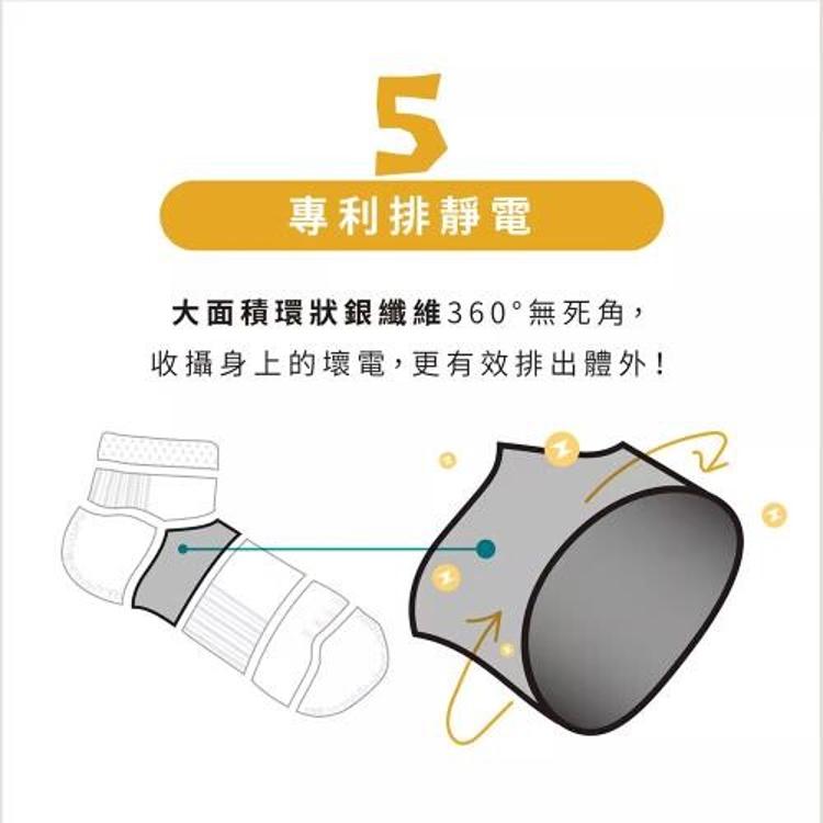 【Ustini】七層米其林運動襪-黑色 5双組(排靜電功能襪 銀纖維襪)