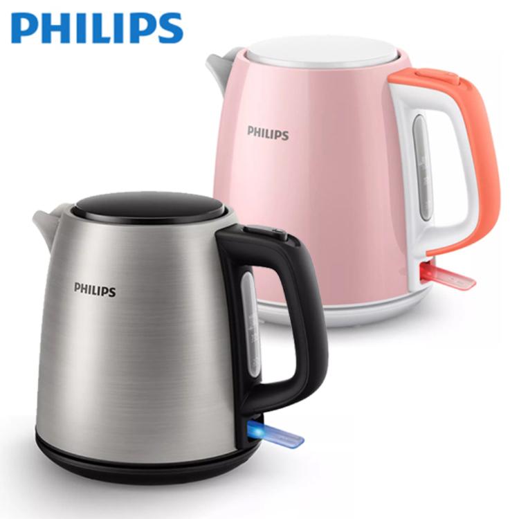 PHILIPS 飛利浦 不鏽鋼 1L 煮水壼 HD9348 金屬銀 / 瑰蜜粉