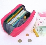 007 韓國 卡片 名片包 收納小包 粉紅(桃紅） 每批到貨布料會有色差 請看商品描述 內裡皆為黃色 特價：$100