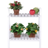 【御品生活】田園生活松木花架(白)/展示收納架/陳列架/浴室置物架 特價：$500