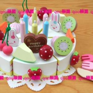 全新草莓.木製可愛小兔水果蛋糕組.生日蛋糕切切樂