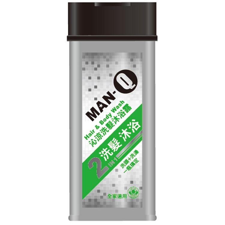 MAN-Q 2in1沁涼洗髮沐浴露350ml【A+1】