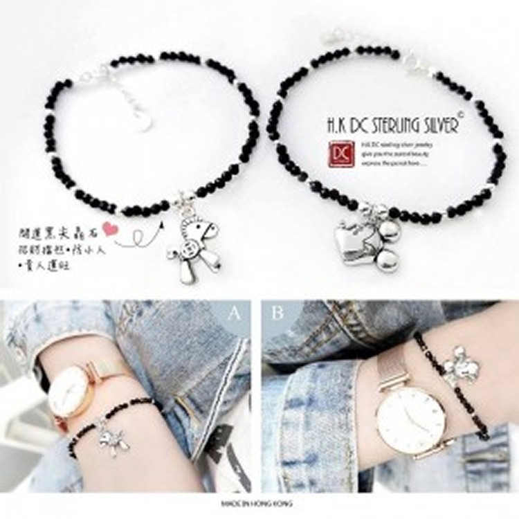 韓系百搭開運黑尖晶石設計款手鍊