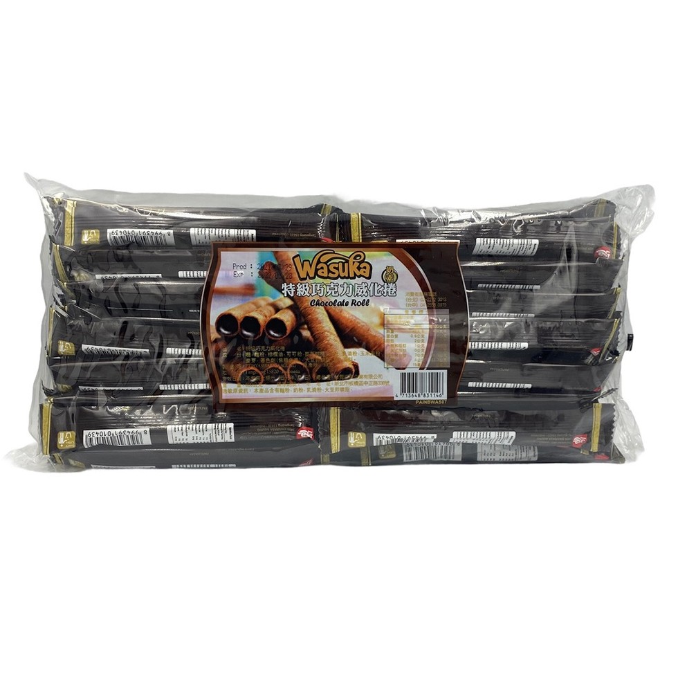 特級巧克力威化捲，敏原資,本品含有 奶粉乳 大豆版。