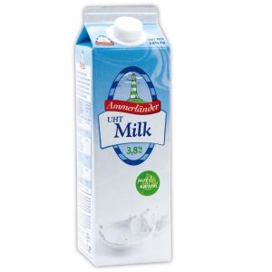 免運!【Ammerlander愛牧】2瓶 德國純牛奶(乳脂含量達3.8％) 1000ml/瓶