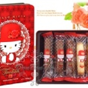 高帽子xHELLO KITTY- 紅盒 原味 & 可可蛋捲 (81.6g)
