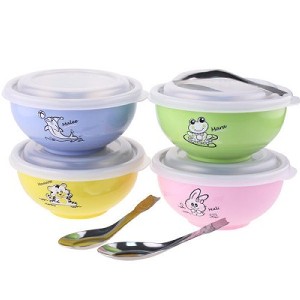 ZEBRA斑馬牌🦓 彩色隔熱兒童碗附蓋~附湯匙