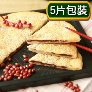 【5片】老克明芝麻甜餅(紅豆)【奶蛋素】(190±10g)X5/包