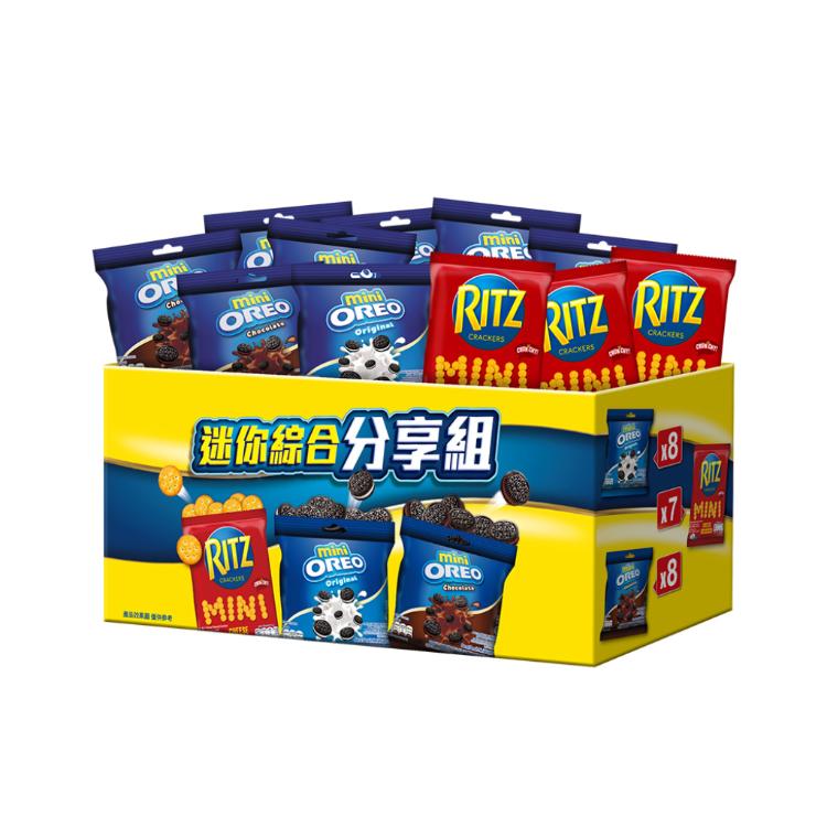 免運!【OREO奧利奧xRITZ】2盒 迷你綜合分享組(內含23小包) 557.4g/盒