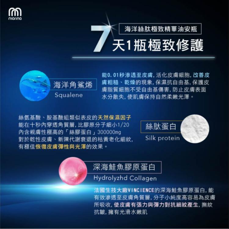 【Marina茉琳娜】海洋絲肽極致精華油頂級安瓶