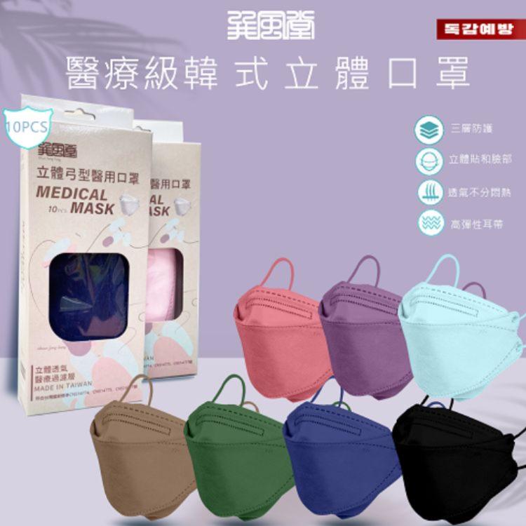 【巽風堂】醫用級 台灣製4D立體KF94魚型三層口罩