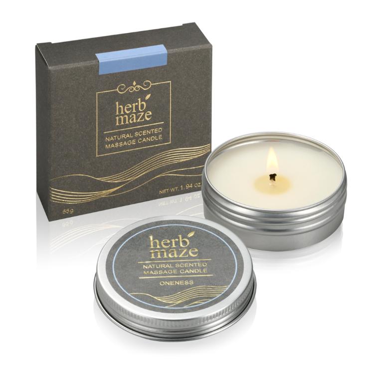 【herbmaze 草繹】天然香氛精油按摩蠟燭55g-二款任選