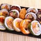 百松 5片大花壽司+1個紫米豆皮+4片河粉壽司+1個原味豆皮+2片海苔壽司