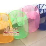 2032 ~鋼骨尼龍網洗衣籃晾衣籃可折疊~大 特價：$39