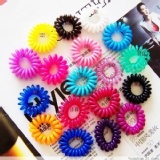 2080 韓國熱賣糖果色電話線髮圈3入/包 特價：$10