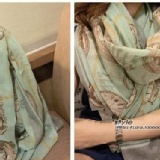 7207 明星最愛鐘錶圖騰百搭圍巾/絲巾/披肩