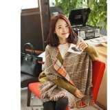 英倫時尚仿羊絨保暖雙面圍巾/披肩